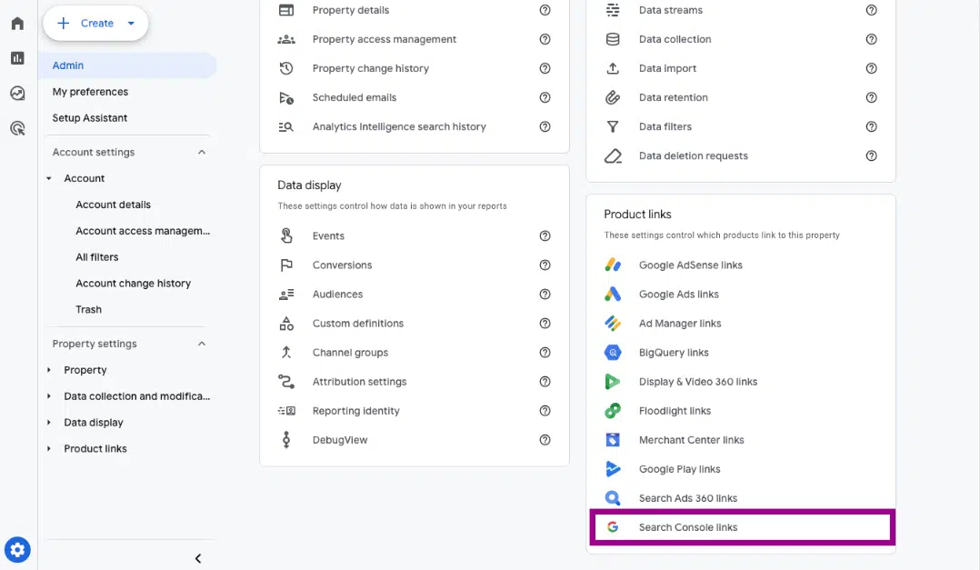 How to link GA4 with Google Search Console